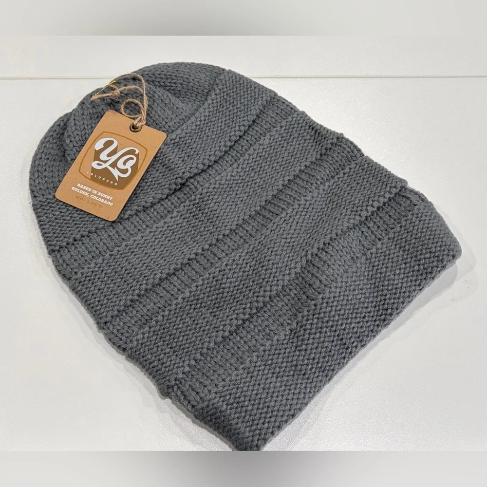 Yo Colorado Women's Drift Slouch Beanie Hat NWT Heather Grey Winter Ski Snow